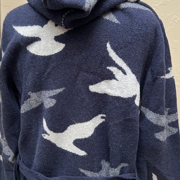 Field Flower for Anthropologie Sedona Wool Sweater Coat in Dove Print Size Large - Picture 6 of 9